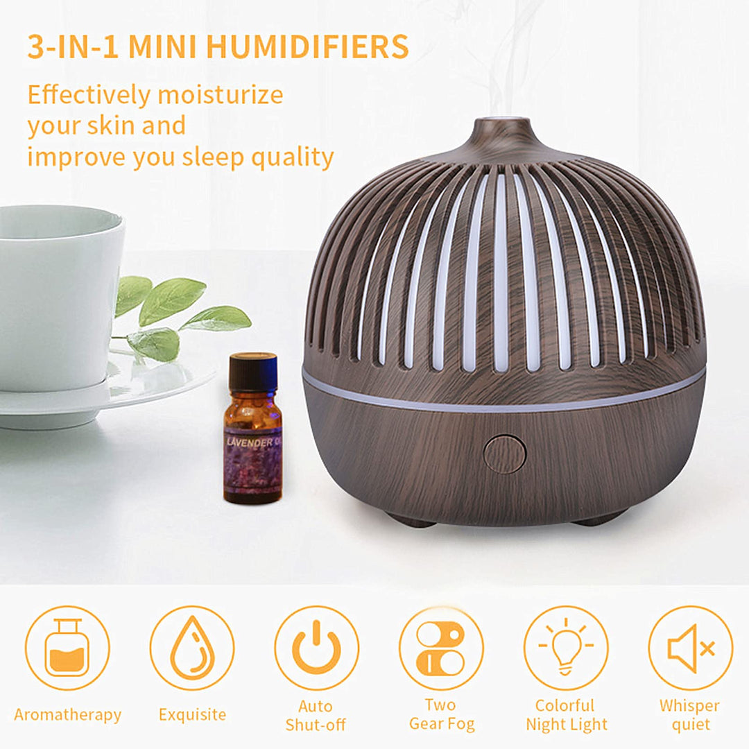 Cool Mist Humidifier 3-in -1 Essential Oil Diffuser 30 dB Quiet Humidifier Auto-off Humidifier Mini Humidifiers for Bedroom Baby Room Office, with 7 Color Night Light Function