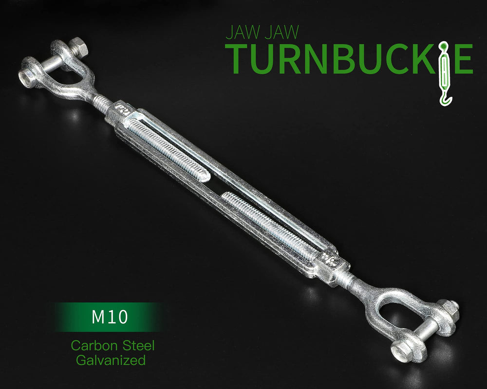 Jamiikury 3/8 Jaw Jaw Turnbuckle Galvanized Jaw and Jaw