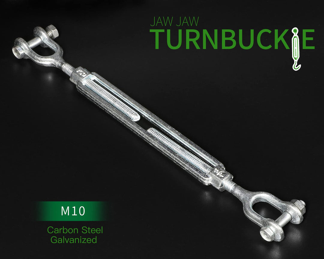 Jamiikury 3/8 Jaw Jaw Turnbuckle Galvanized Jaw and Jaw