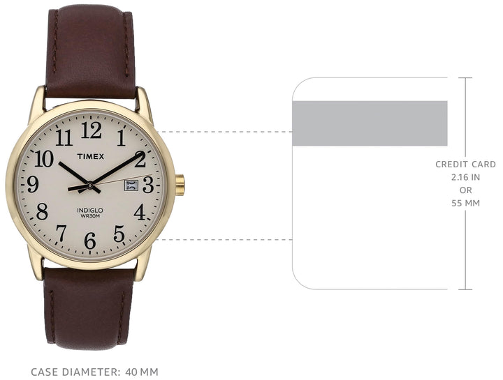 Men&#39;s TW2P75800 Easy Reader 38mm Brown/Gold-Tone/Cream Leather Strap Watch