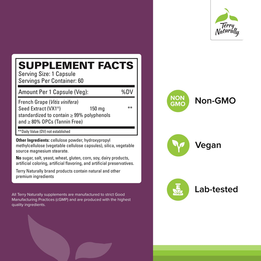 Clinical OPC - Cardiovascular Health & Focus Support Supplement - Dietary Supplement with Grape Seed Extract & Sunflower Lecithin - Immune Support - 150 mg, 60 Softgels (Pack of 2)
