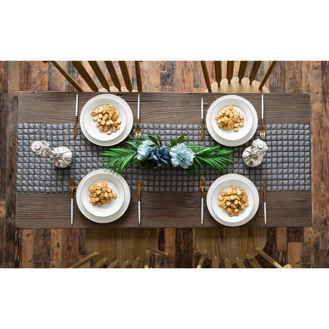 Valea Home Table Runners 12 x 72 Inch Glitter Clover Ta