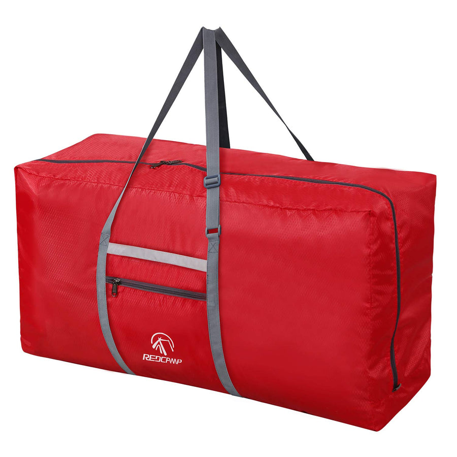 Foldable Extra Large Duffle Bag 100L/31 Inch, Lightweight Travel Duffel Bag with Adjustable Strap for Men Women,Red