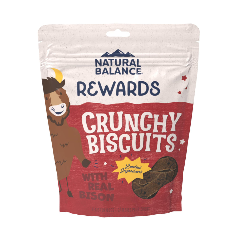 Limited Ingredient Rewards Crunchy Biscuits, Grain-Free Dog Treats for Adult Dogs of All Breeds, Sweet Potato & Bison Recipe, 14 Ounce (Pack of 1)