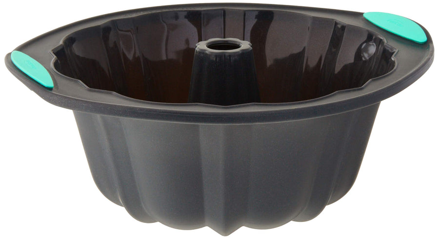 05115204M Structured Silicone Fluted Bundt pan, Grey & Mint