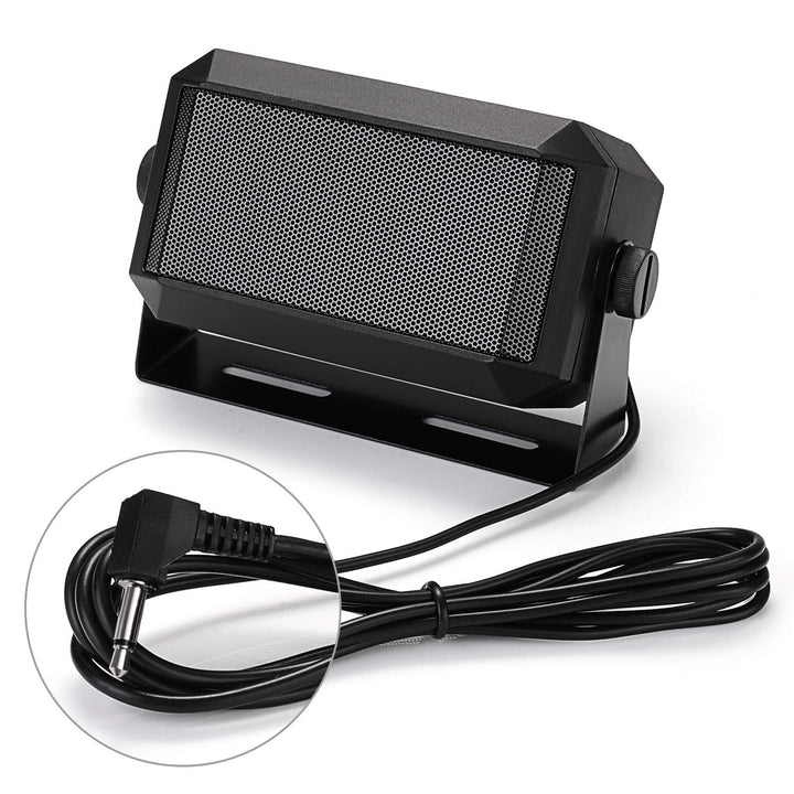 Mini External Speaker for Mobile Radio Car Transceiver, 5W Universal Portable, 71 Power Cable, 4 x 4, Compatible CB-27 Pro DB20-G Icom ID-5100 Yaesu FT-891 Midland MXT115