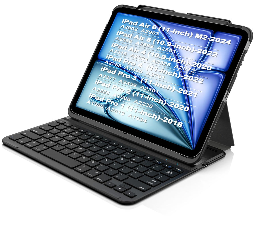 iPad Air 11-inch 10.9-inch Keyboard, Bluetooth Keyboard with Folio Full Protection Case for Apple iPad Air 11-inch (Air 2024) 10.9-inch (Air 2022) Air 4 and iPad Pro 11-inch Pro 4(2022) Pro 3 2
