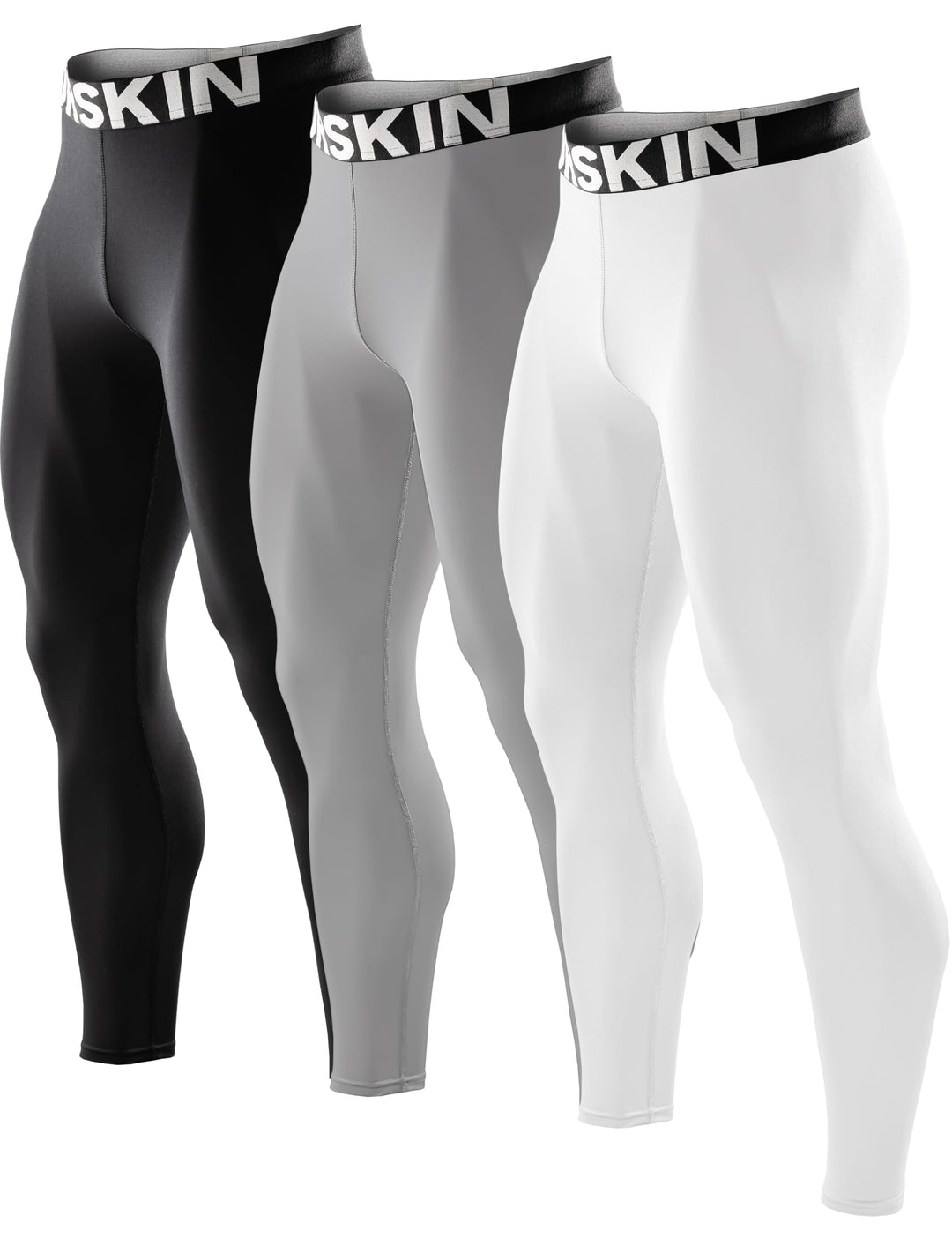 DRSKIN 3 Pack Men’s Compression Pants Tights Leggings S