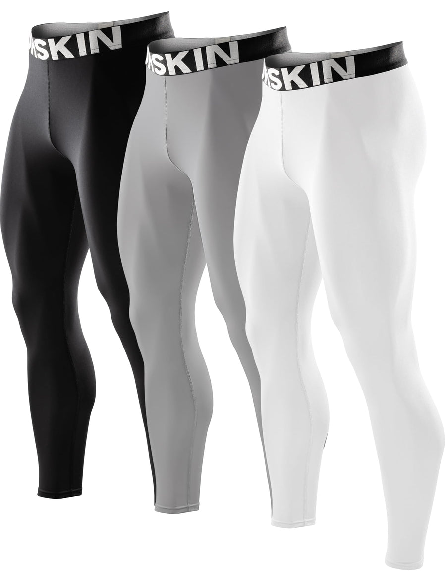 DRSKIN 3 Pack Men’s Compression Pants Tights Leggings S