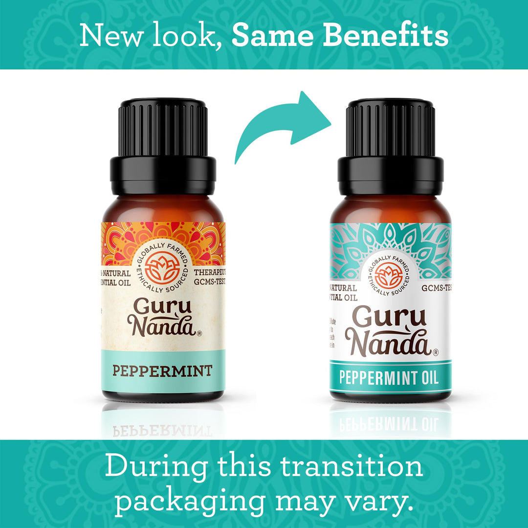 GuruNanda Pure Essential Oil Peppermint 0.5 Oz.