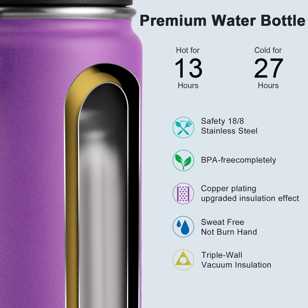 koodee Kids Water Bottle-16 oz Stainless Steel Double W