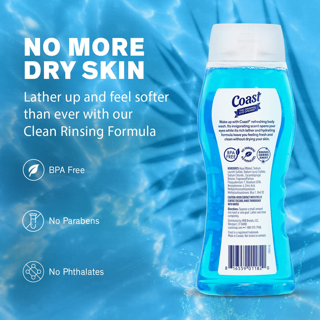 Hair &amp; Body Wash, Classic Pacific Force Scent, 2- 18 Fl Oz Squeeze Bottles