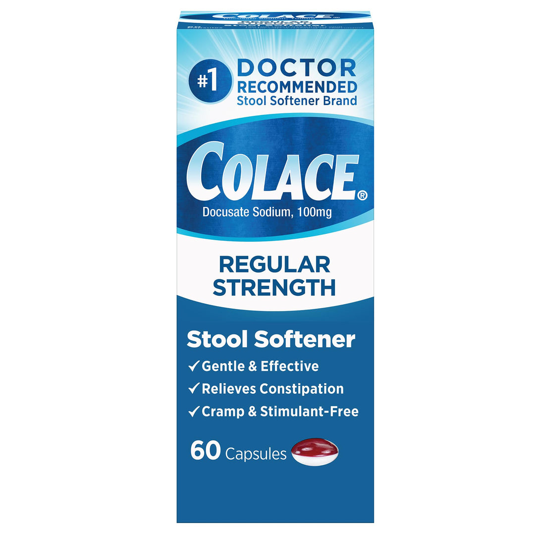 Colace Regular Strength Stool Softener 100 mg Capsules 