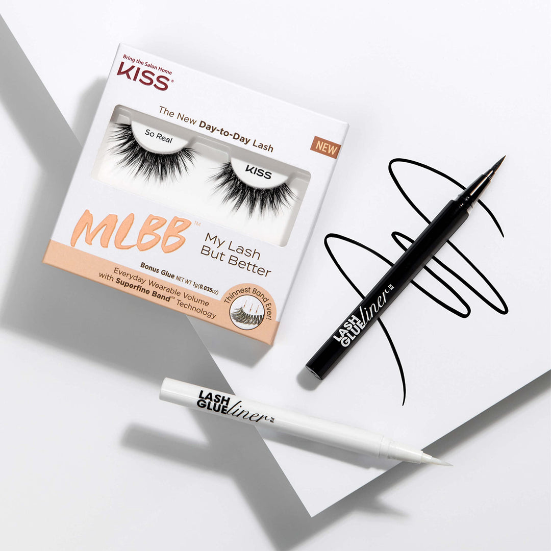 MLBB My Lash But Better Everyday Wearable Volume False Eyelashes with Superfine Band Technology, Easy To Apply, Reusable, Cruelty-Free, Contact Lens Friendly, Style So Real, 1 Pair