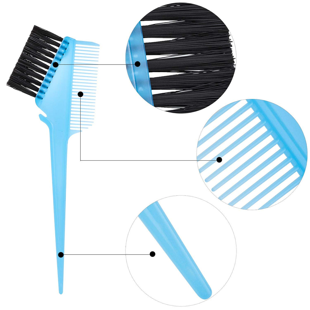 5 Pcs Professional Hair Coloring Dyeing Kit for Salon and Home - Dye Brush Comb,Tinting Bowl,Ear Caps,Dye Mixer (Blue)