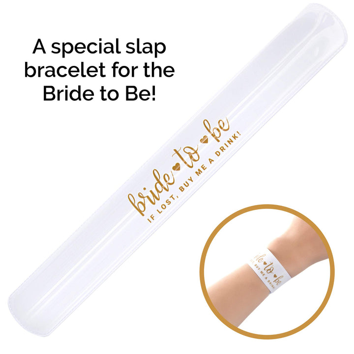 Bachelorette Slap Bracelets | Bachelorette Party Favors | Bride Tribe Gifts (Black)