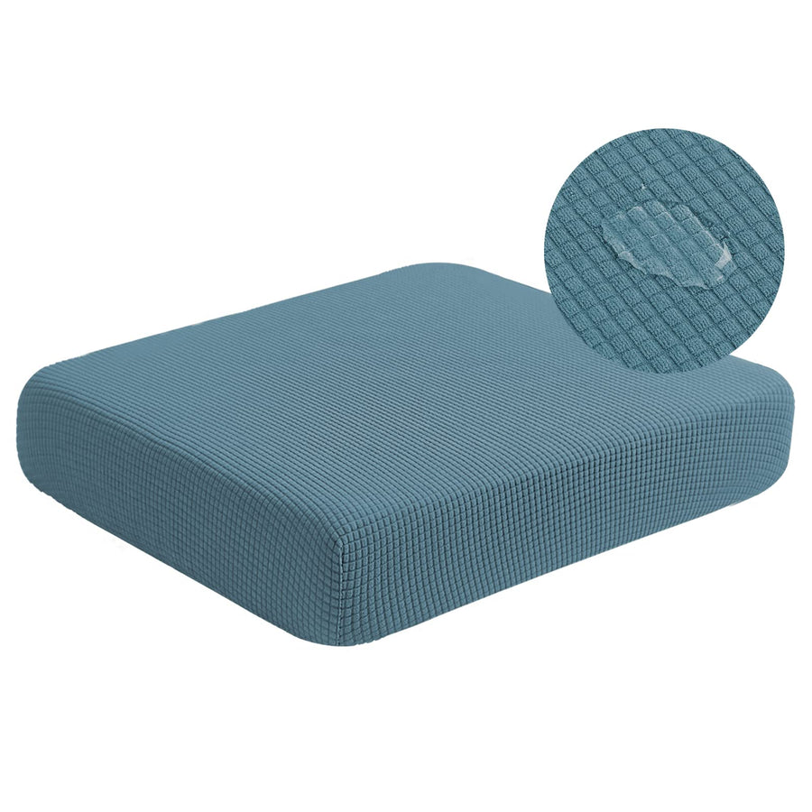 Water Repellent Sofa Seat Slipcovers Stretch Cushion Covers, Seaters Replacement for Furniture Protector, Soft Flexibility with Elastic Bottom (Small, Dusty Blue)