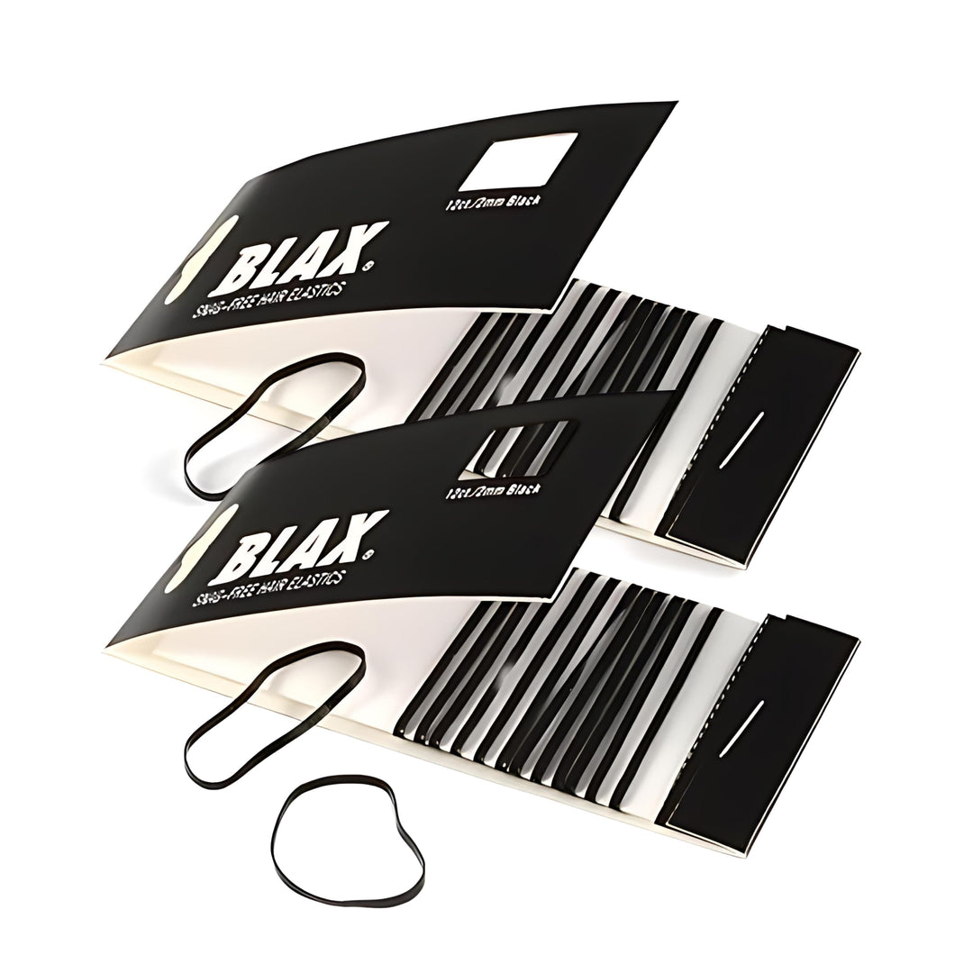 2 Pack, Black: BLAX Black Snag-Free Hair Elastics - 2mm-12ct - 2 Pack…