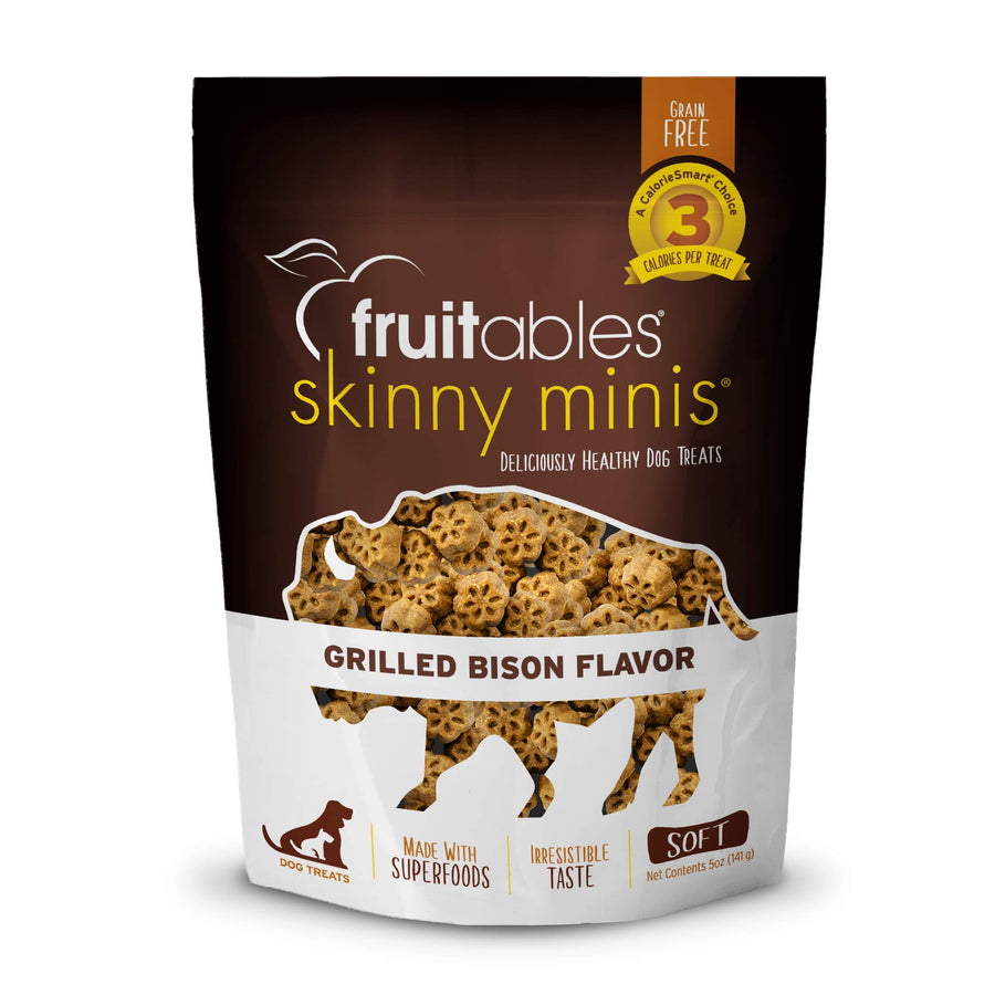 Skinny Mini Dog Treats – Healthy Treats for Dogs – Low Calorie Training Treats – Free of Wheat, Corn and Soy – Grilled Bison – USA Made – 5 Ounces