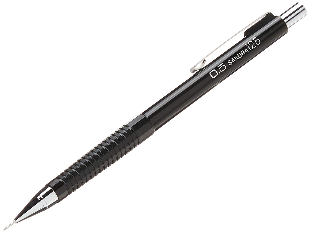 Mechanical Pencil 0.5 mm - Pencil with 3 Eraser Refills - Fixed Sleeve for Using Rulers and Templates - Black