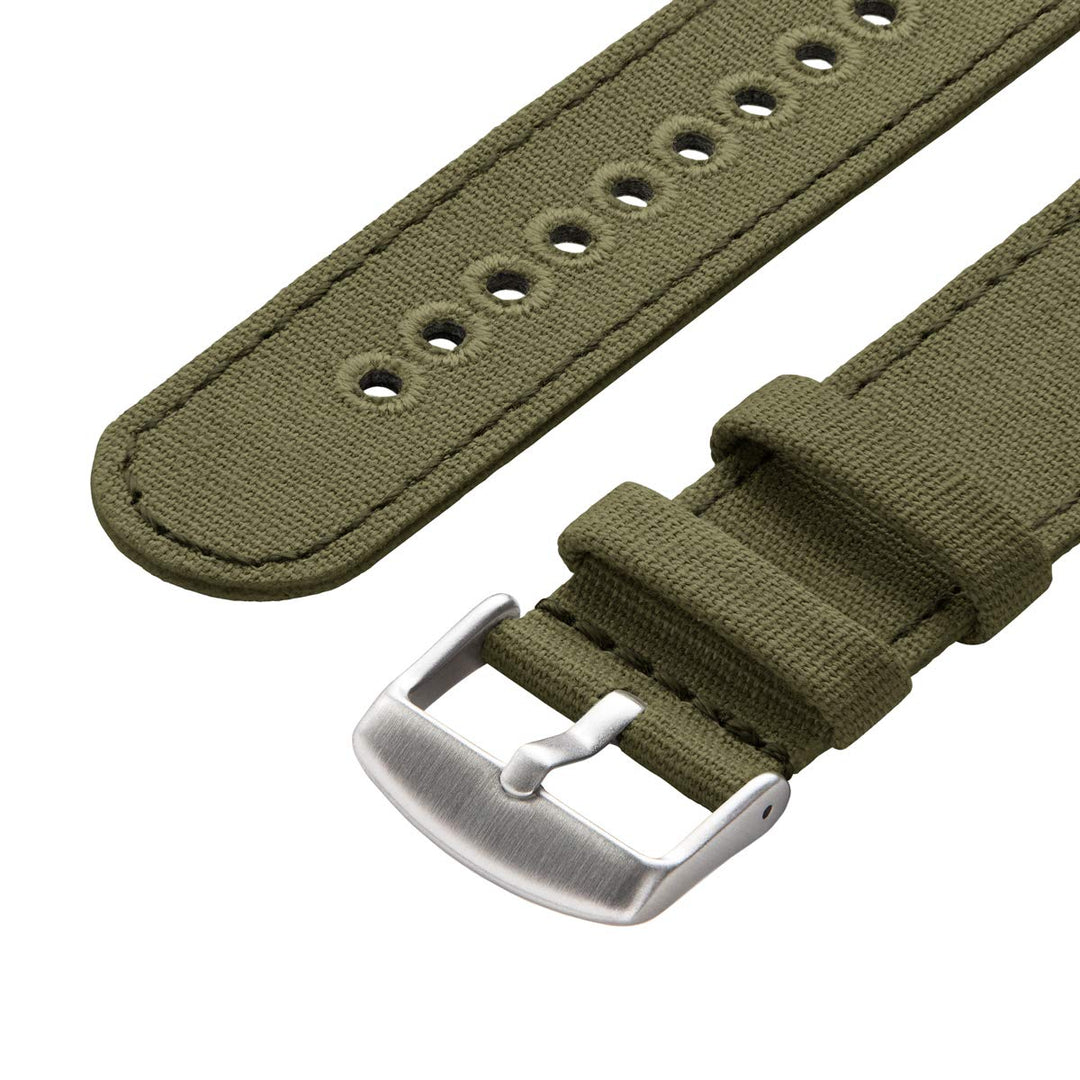 - Canvas Quick Release Replacement Watch Bands (Faded Olive, 22mm)