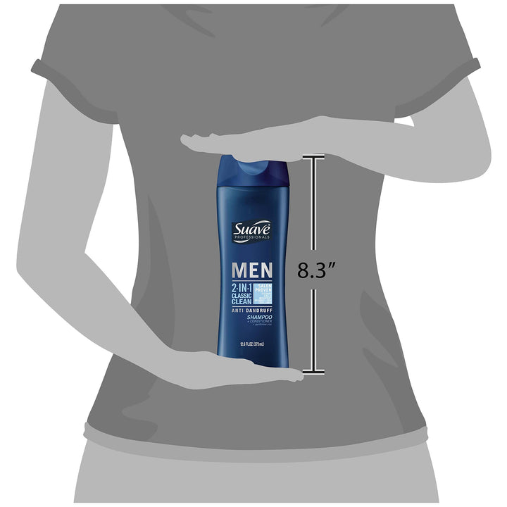 Suave Men 2in1 AntiDandruff Shampoo & Conditioner, Classic Clean, 12.6 oz