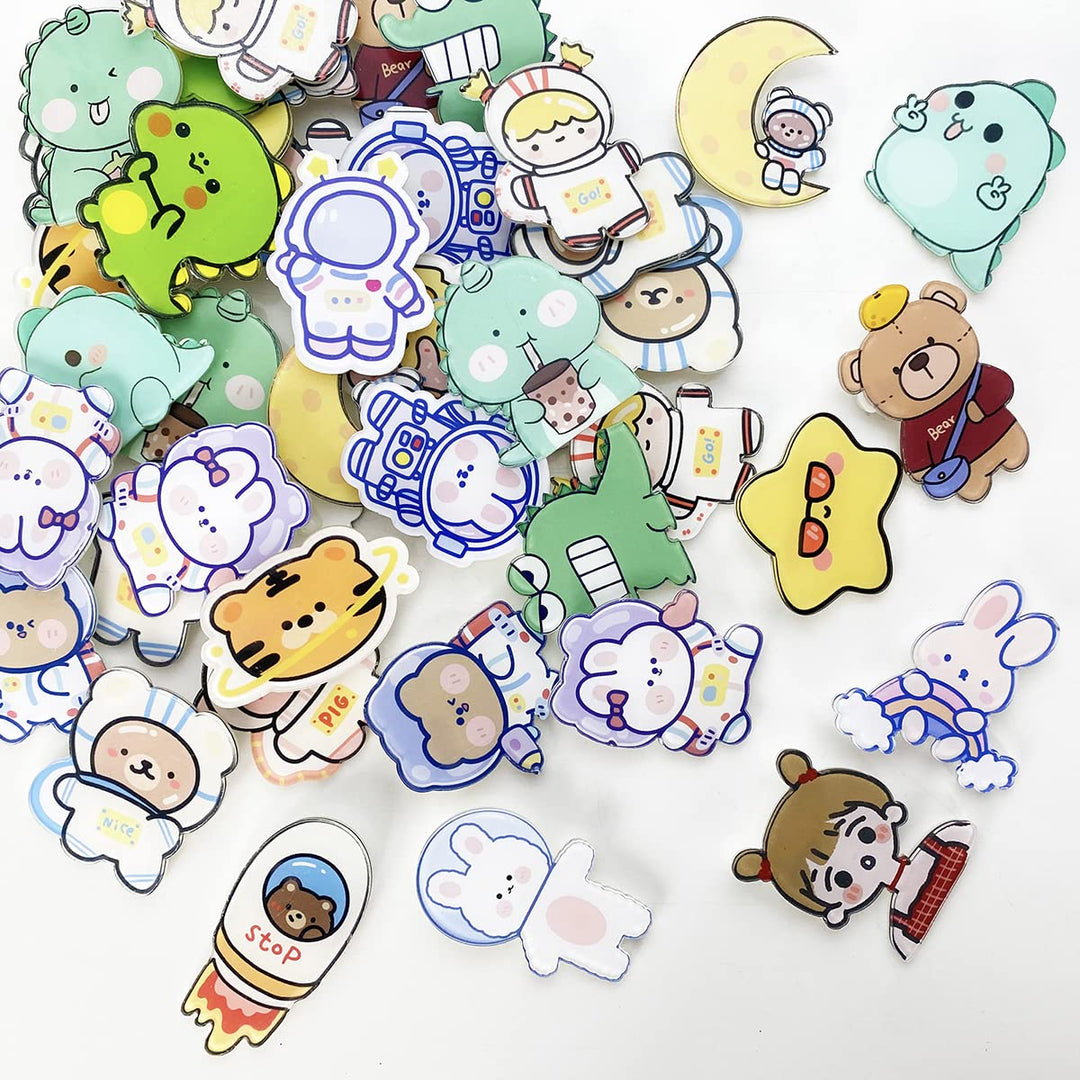 35 Pieces Acrylic Pins,Cute Pins for Backpacks Aesthetic Pins Backpack Cartoon Pins for DIY Clothing,Backpacks, Bags, Hoodies, Hats,