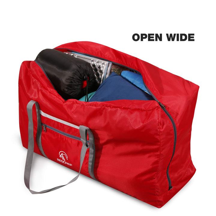 Foldable Extra Large Duffle Bag 100L/31 Inch, Lightweight Travel Duffel Bag with Adjustable Strap for Men Women,Red