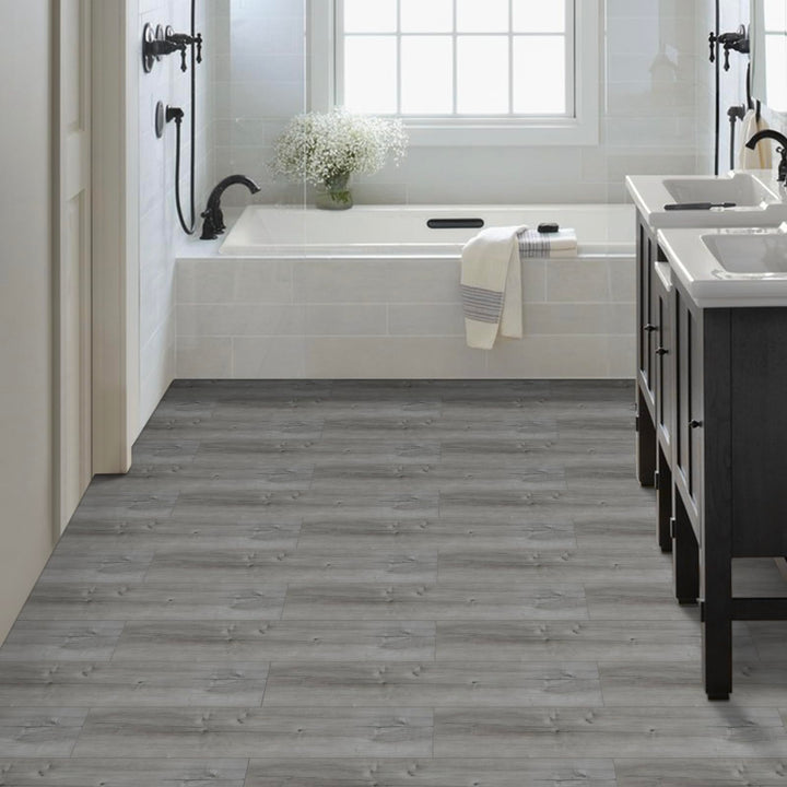 Peel and Stick Floor Tile, 36in×6in, Natural Grey Wood 