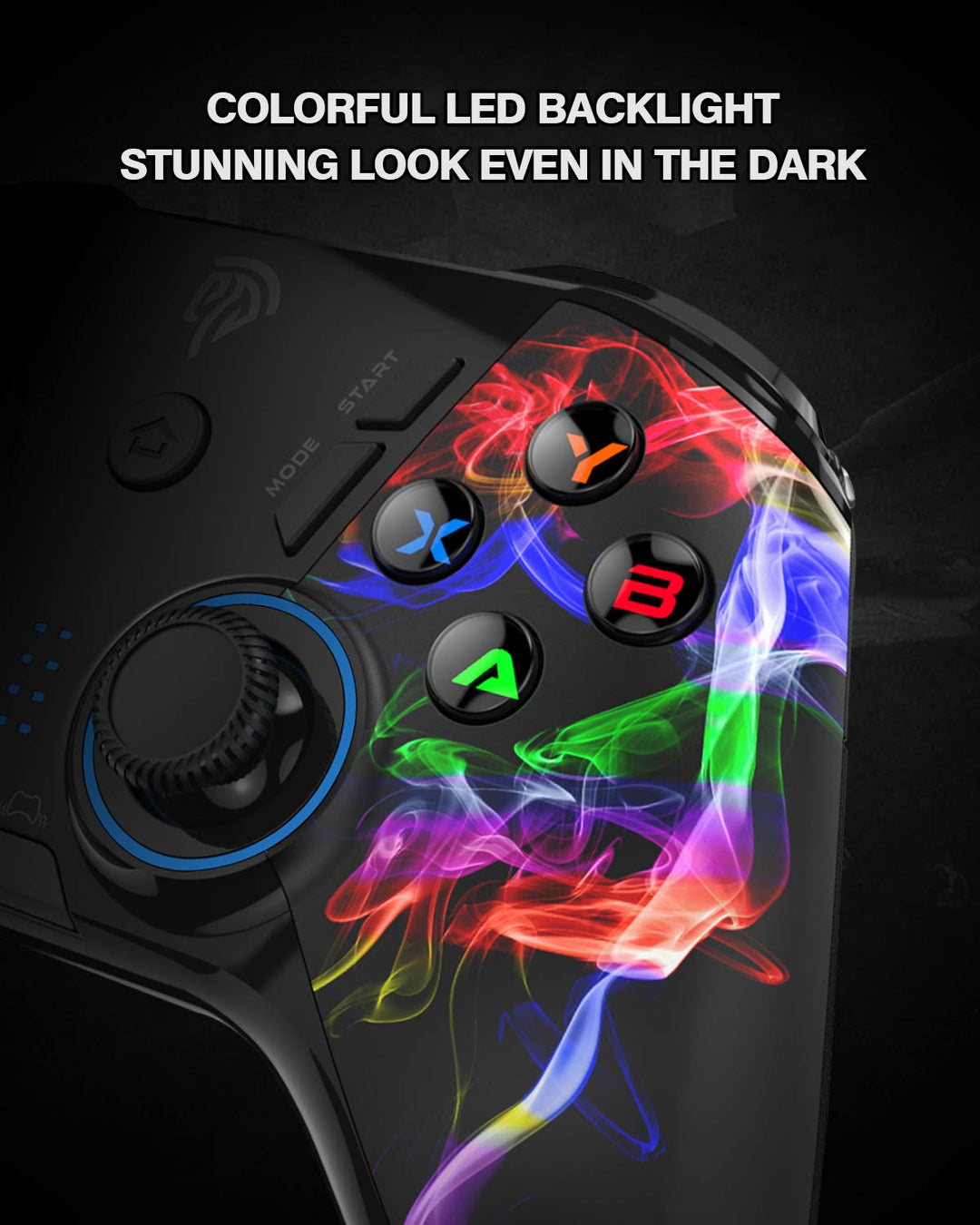 Wireless Game Joystick Controller, 2.4G Wireless Gamepad Joystick PC, Dual Vibration, 14 Hours of Playing for PC/PS3/TV Box/Nintendo Switch (Black)