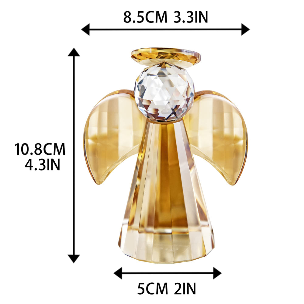 QFkris Champagne Crystal Guardian Angel Figurines Colle