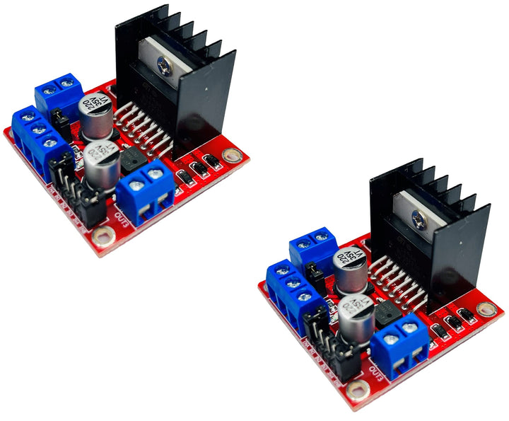 L298N Motor Driver Module for Arduino, ESP32, ESP8266, Raspberry Pi, 2 Pieces