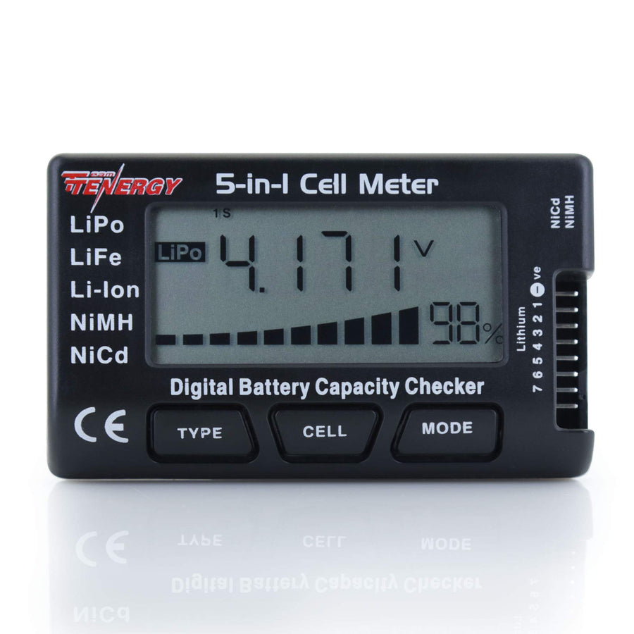 Tenergy 5-in-1 Battery Meter, Intelligent Cell Meter Di