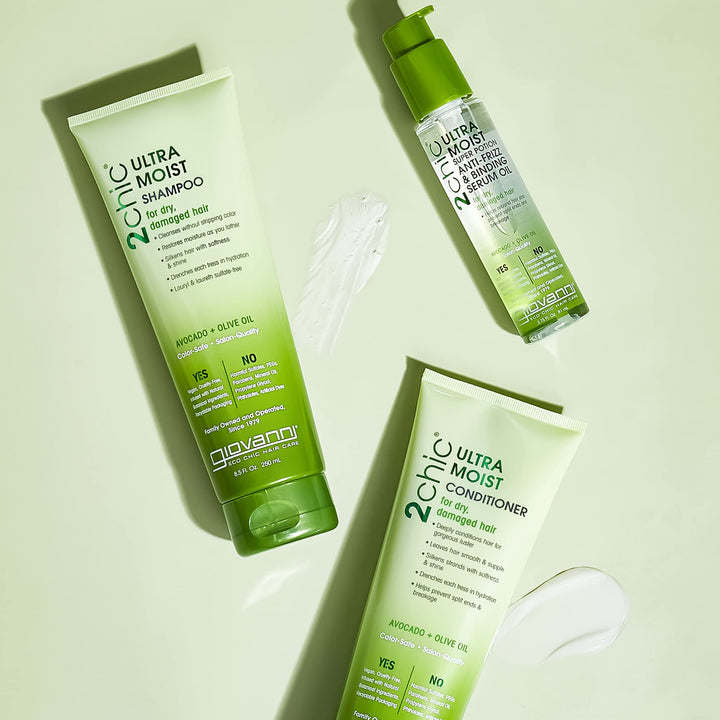 Organic 2Chic Olive Oil &amp; Avocado Ultra-Moist Conditioner with No Parabens, No Sulphates, No Mineral Oil, No Colours, No PEG, USDA Certified Organic, For dry damaged hair, 250ml