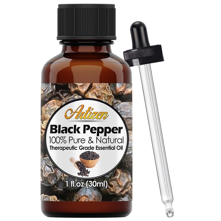 Black Pepper Essential Oil (100% PURE &amp; NATURAL - UNDILUTED) Therapeutic Grade - Huge 1oz Bottle - Perfect for Aromatherapy, Relaxation, Skin Therapy &amp; More!