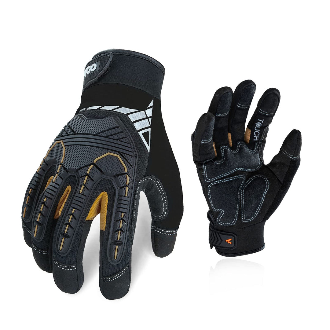 Vgo... 1-Pair Heavy Duty Synthetic Leather Work Gloves,