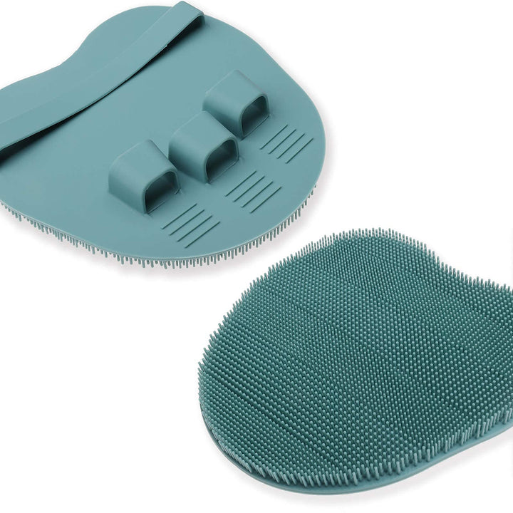 Soft Silicone Body Scrubber Shower Brush Body Wash Bath Exfoliating Glove, Skin SPA Massage Scrub, Fit for Sensitive and All Kinds of Skin (Dark Green)