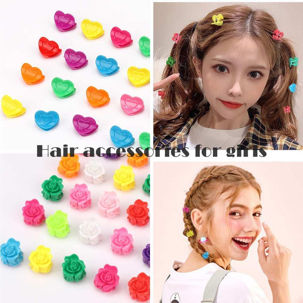 200Pcs Mini Claw Clips,Assorted Color Butterfly Flower Shape Hair Clips Candy Colors Hair Clips For Women Hair Accessories Clips