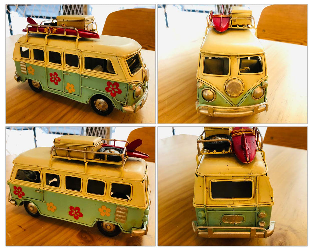 Camper Van Model 6.3 Inches Retro Classic Camper Van T1 Style Metal Beach Bus Vehicle Home Decor - Ideal Birthday Surprise for Boyfriend - Blue