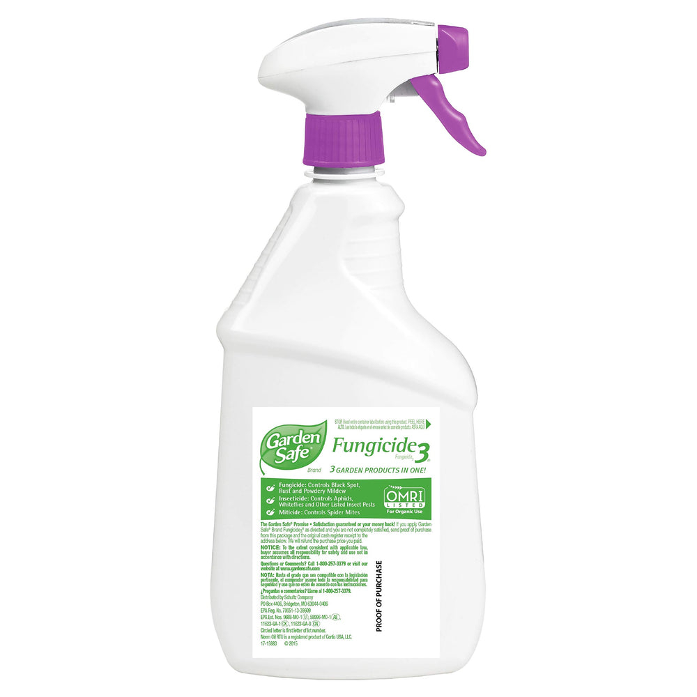 Fungicide, Prevents Fungal Diseases, Controls Black Spot, Rust and Powdery Mildew, Aphids, Whiteflies, Spider Mites, (RTU Spray) 24 fl Ounce