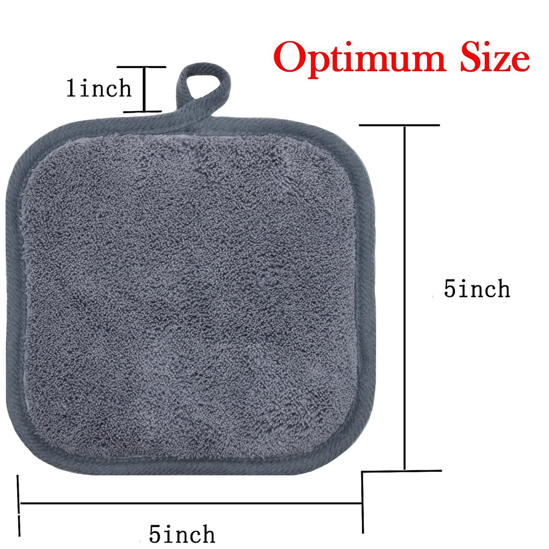 BloomSesame Makeup Remover Cloths for Face, Eye, Lips - Reusable Makeup Remover Pads Soft Microfiber Facial Cleansing Cloths 5 x 5inch 12 Pack (Gray)