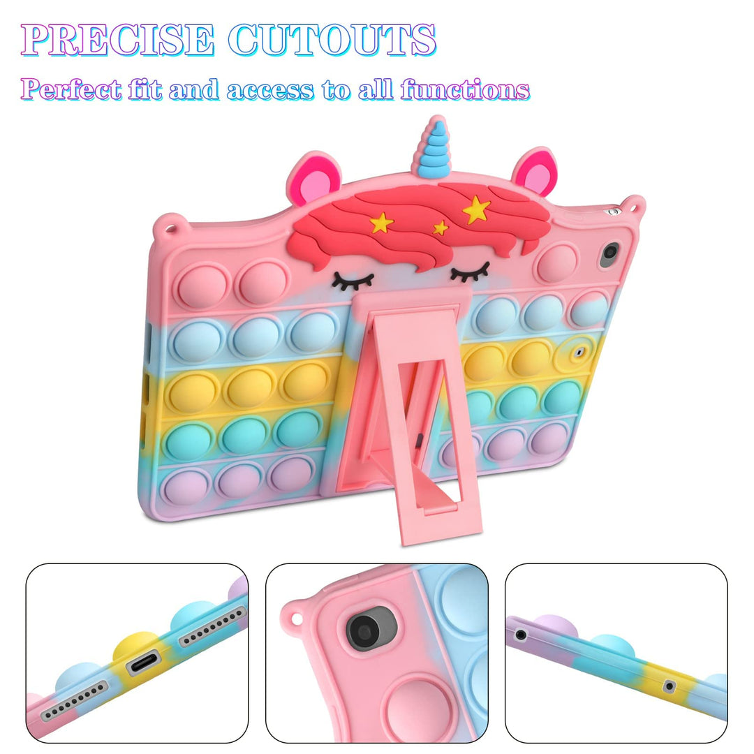for iPad Mini 5 Case for iPad Mini 4 Case with Kickstand for Girls Women Silicone Fidget Bubble Case Cute Pop Protective Holder Tablet Cover for iPad Mini 5th 4th Generation 7.9 inch