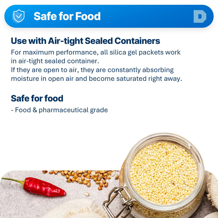 Dry &amp; Dry 5 Gram [35 Packets] Premium Pure &amp; Safe Orange Indicating Silica Gel Packets Desiccant Dehumidifiers - Food Safe Silica Packets Silica Gel Moisture Absorbers