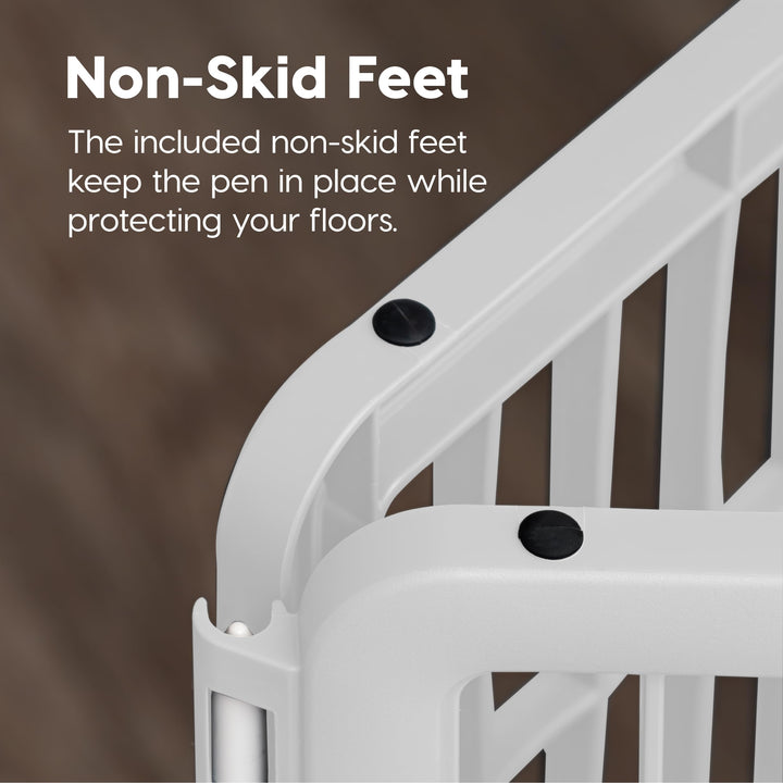 Dog Playpen, 8-Panel 34 Pet Playpen with Door, Puppy Playpen, Indoor/Outdoor Dog Pen, 63 x 63 x 34, Foldable, Customizable, White