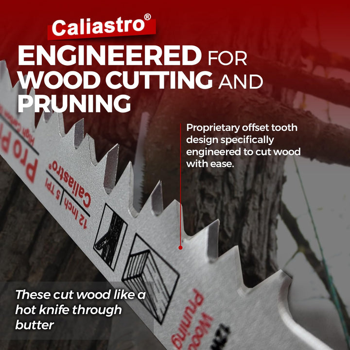 12-Inch Wood Pruning Saw Blades for Reciprocating/Sawzall Saws - 5 Pack