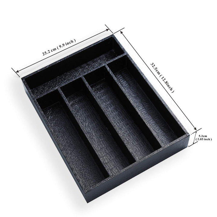 Berglander Drawer Organizers, Black Leather Wood Kitche