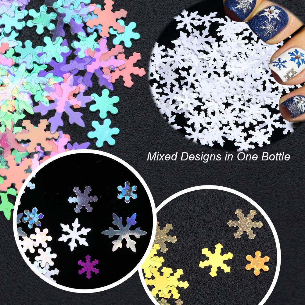 7Boxes: Miss Babe 1 Sets / 7Boxes Snowflake Sequins for Nail Art Decoration Glitter Set Mermaid Laser Sparkly DIY Accessories Christmas Nail Flake Trendy Girl Gifts