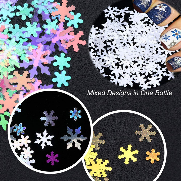 7Boxes: Miss Babe 1 Sets / 7Boxes Snowflake Sequins for Nail Art Decoration Glitter Set Mermaid Laser Sparkly DIY Accessories Christmas Nail Flake Trendy Girl Gifts