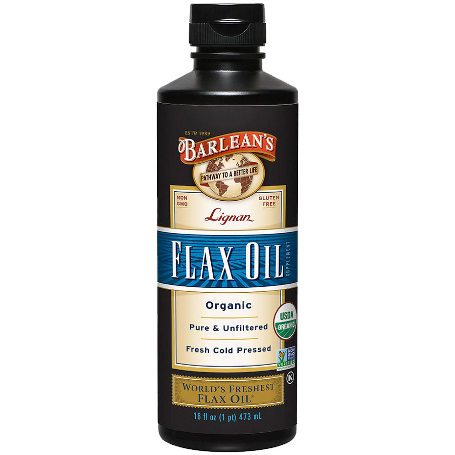 Organic Lignan Flaxseed Oil Liquid Supplement from Cold Pressed Flax Seeds - 7,230 mg ALA Omega-3 Fatty Acids for Heart Health, Vegan and Gluten Free, 16 oz