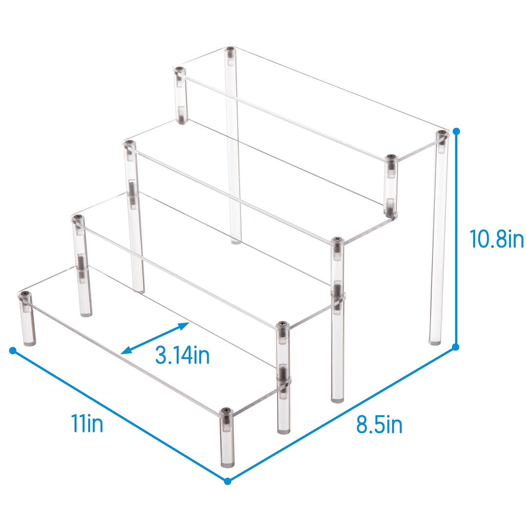 4 Tier Acrylic Stand Cupcake Stand, Black Dessert Stand Display Riser Shelf for Party, Countertop Desktop Acrylic Display for Decoration and Organizer